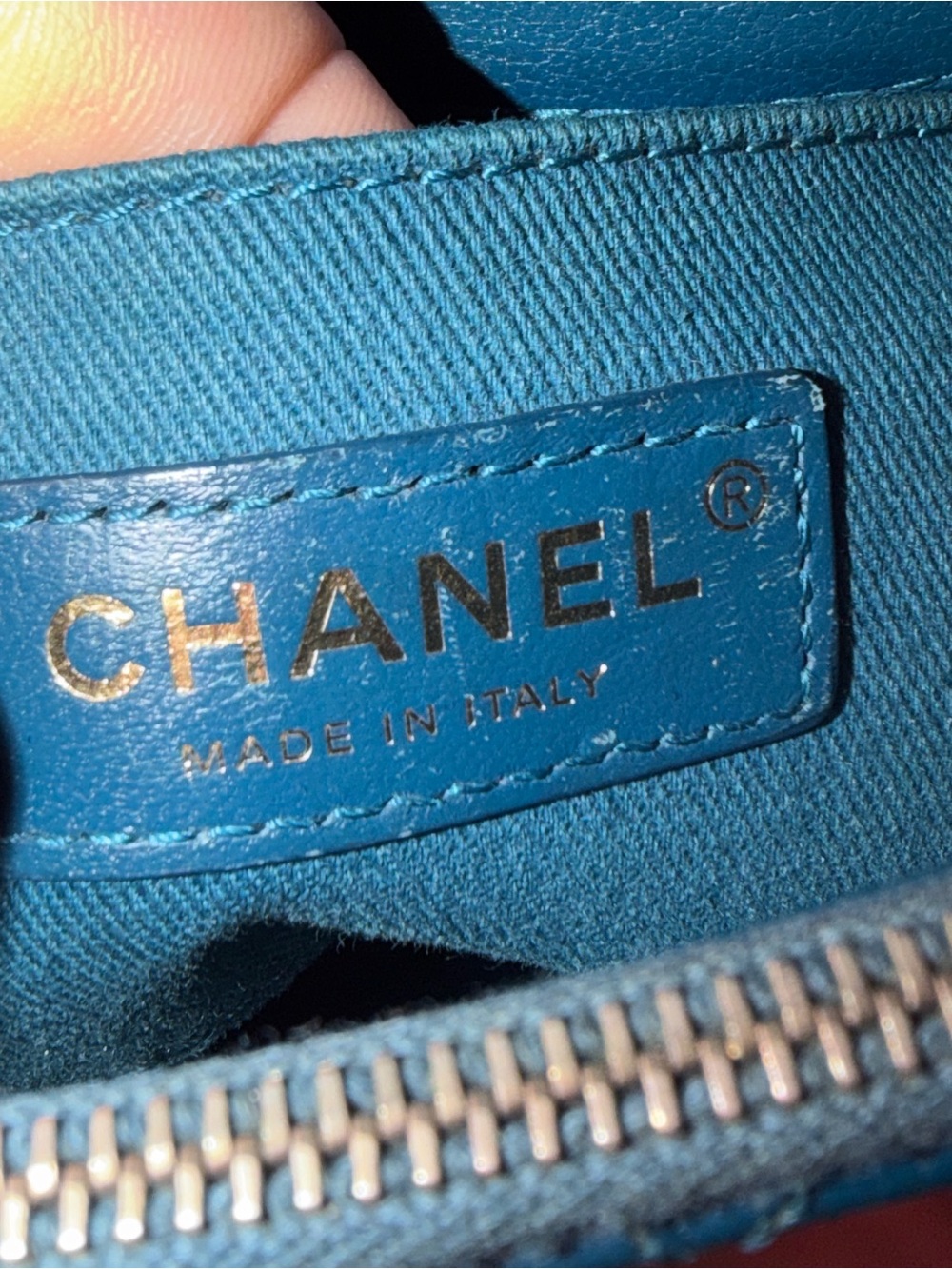 CHANEL Small Coco Curve Flap Bag - Teal/Deep Blue with Gold Hardware - Picture 7 of 10